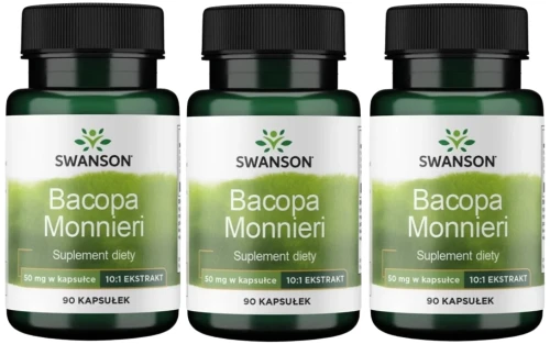 3 x Bacopa Monnieri extract 90 kaps, Swanson.webp