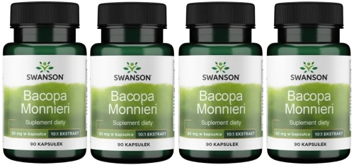4 x Bacopa Monnieri extract 90 kaps, Swanson.webp