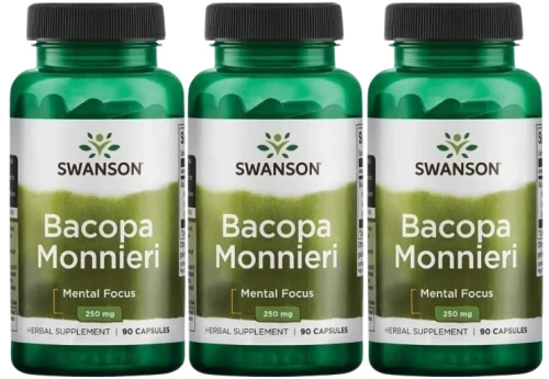 3 x Bacopa Monniera (BaCognize) extr. 90kaps, Swanson.webp