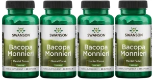 4 x Bacopa Monniera (BaCognize) extr. 90kaps, Swanson