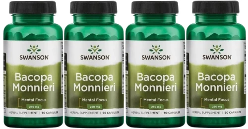 4 x Bacopa Monniera (BaCognize) extr. 90kaps, Swanson.webp