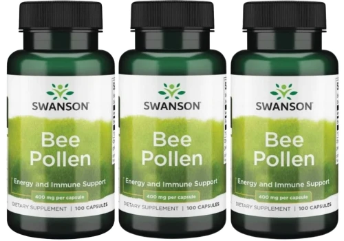 3 x Bee Pollen (pyłek pszczeli) 400mg 100kaps, Swanson.webp