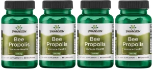 4 x Bee Propolis 550mg 60 kaps, Swanson