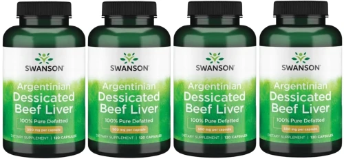 4 x Argentinian Dessicated Beef liver 120 kaps, Swanson.webp