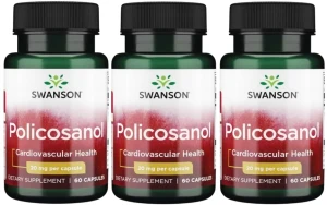 3 x BioCosanol Polikosanol 20mg 60 kapsułek, Swanson