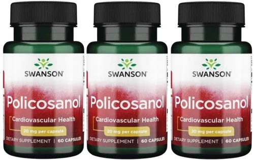 3 x BioCosanol Polikosanol 20mg 60 kapsułek, Swanson.webp