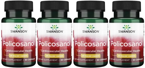 4 x BioCosanol Polikosanol 20mg 60 kapsułek, Swanson.webp