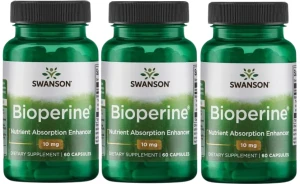 3 x Bioperine 10mg 60 kaps, Swanson