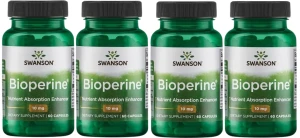 4 x Bioperine 10mg 60 kaps, Swanson