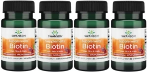 4 x Biotyna 60 tabletek do ssania, Swanson