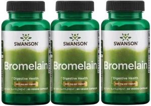 3 x Swanson Bromelain - Bromelina 60 kapsułek - Trawienie Białek Przeciwzapalne