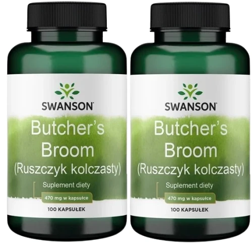 2 x Butcher's broom Ruszczyk kolczasty 470mg 100caps, Swanson.webp