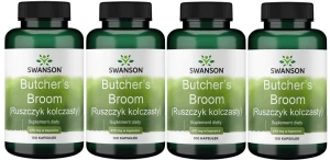 4 x Butcher's broom Ruszczyk kolczasty 470mg 100caps, Swanson