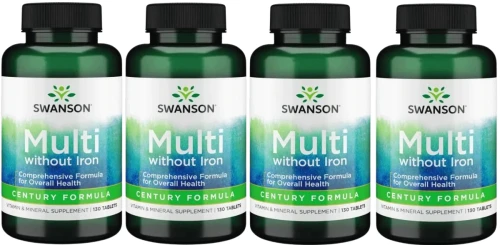 4 x Multi without Iron Century Formula bez żelaza 130 tab, Swanson.webp
