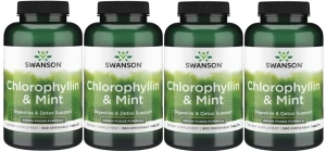 4 x Chlorophyllin & Mint - Chlorofil z miętą 500 tabl do ssania, Swanson
