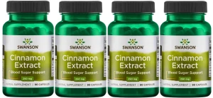 4 x Cynamon extrakt 90kaps, Swanson