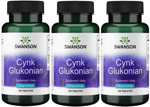 3 x Cynk Glukonian 15mg 250tabs, Swanson.webp