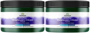 2 x Magnesium Citrate POWDER - Cytrynian Magnezu - 100% czystości 244g, Swanson