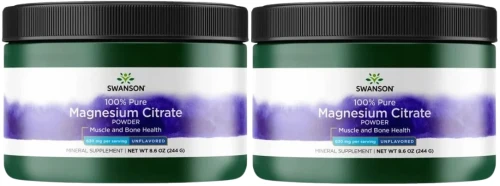 2 x Magnesium Citrate POWDER - Cytrynian Magnezu - 100% czystości 244g, Swanson.webp