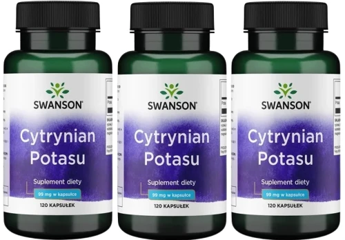 3 x Cytrynian Potasu 120kaps, Swanson.webp