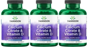 3 x Calcium Citrate & Vitamin D - Cytrynian wapnia & Witamina D-3 250tabl, Swanson