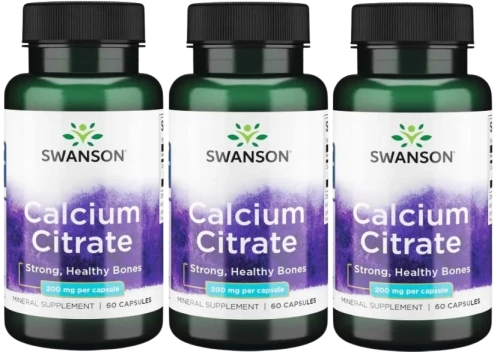3 x Calcium Citrate - Cytrynian wapnia 200mg 60 kaps, Swanson.webp