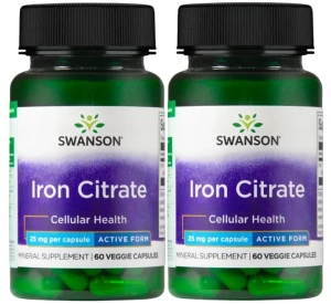 2 x Iron Citrate - Cytrynian Żelaza 25mg 60 kaps, Swanson