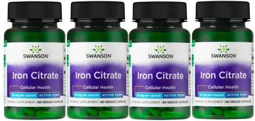 4 x Iron Citrate - Cytrynian Żelaza 25mg 60 kaps, Swanson.webp