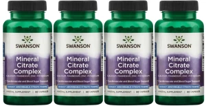 4 x Mineral Citrate Complex - Cytryniany - Multi Mineral Citrate Complex, Swanson