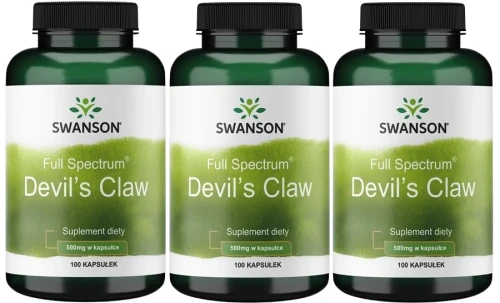 3 x Devil's claw 500mg 100kaps, Swanson.webp