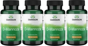 4 x D-mannoza 700mg 60kaps, Swanson