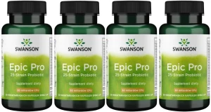 4 x Epic Pro 25 Strain Probiotic 30 kapsułek Swanson