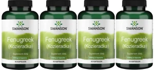 4 x Fenugreek (Kozieradka) 610mg 90 kaps, Swanson