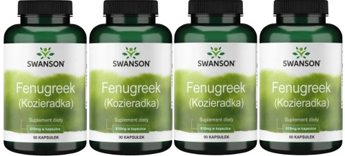 4 x Fenugreek (Kozieradka) 610mg 90 kaps, Swanson.webp