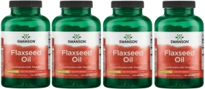 4 x Flaxseed Oil 1000mg 100 żelków, Swanson