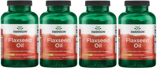 4 x Flaxseed Oil 1000mg 100 żelków, Swanson.webp