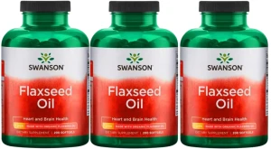 3 x Flaxseed Oil 1000mg 200 kapsułek, Swanson