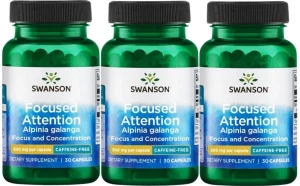 3 x Focused Attention 300mg 30kaps, Swanson
