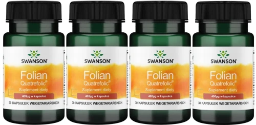 4 x Folian Quatrefolic 400mcg 30kaps, Swanson.webp