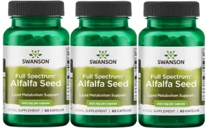 3 x FS Alfalfa Seed 400mg 60kaps, Swanson