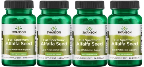 4 x FS Alfalfa Seed 400mg 60kaps, Swanson.webp