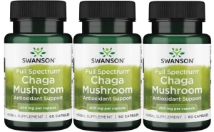 3 x FS Chaga Mushroom 60kaps, Swanson
