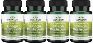 4 x FS Chaga Mushroom 60kaps, Swanson