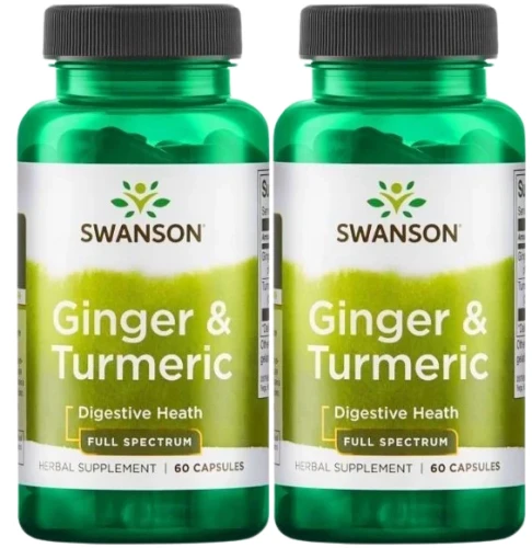 2 x Ginger &amp; Turmeric - Imbir &amp; Turmeric 60caps, Swanson.webp
