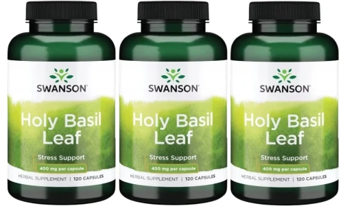 3 x Holy Basil 400mg 120kaps, Swanson.webp