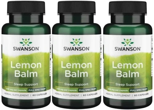 3 x Lemon Balm 500mg 60kaps, Swanson.webp
