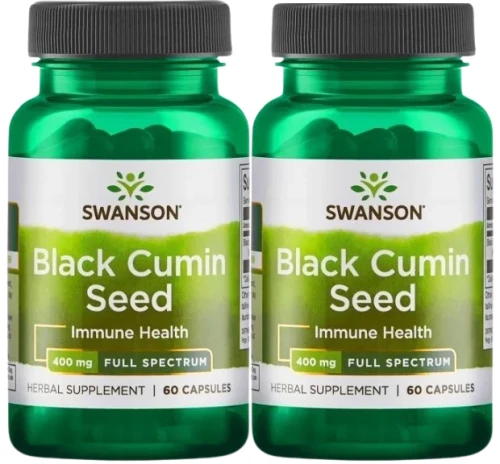 2 x Black Cumin Seed - Nasiona czarnego kminu 400mg 60 kaps, Swanson.webp