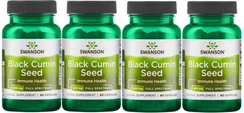 4 x Black Cumin Seed - Nasiona czarnego kminu 400mg 60 kaps, Swanson.webp