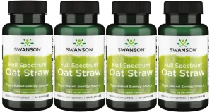 4 x Swanson FS Oat Straw - Owies zwyczajny 400mg 60 kapsułek - Koncentracja Redukcja Stresu i Napięcia