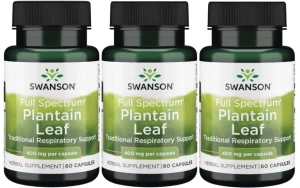 3 x FS Plantain Leaf - Babka zwyczajna 60 kaps, Swanson